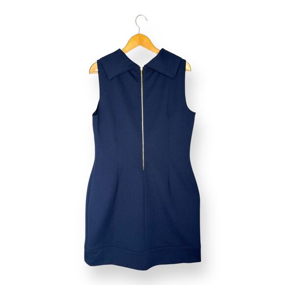 American Living Women's Cowl-Neck Sheath Dress Size 16 Navy Blue Sleeveless - Picture 4 of 9